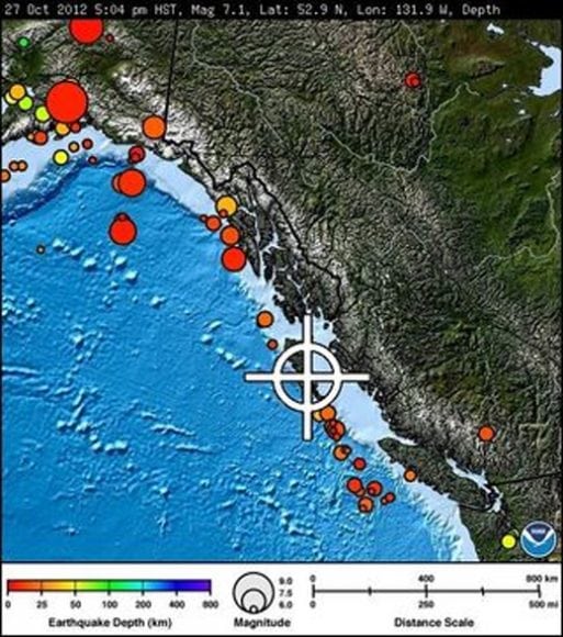 زلزله بسیار قوی ۷/۷ ریشتر شمال جزیره‌ ونکوور را لرزاند