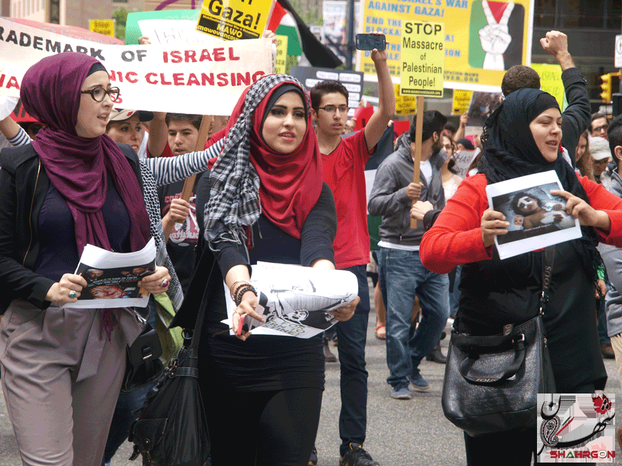 راهپیمایی مردم ونکوور در ستایش زندگی و محکومیت کشتار مردم فلسطین توسط اسرائیل